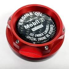 RED ALUMINUM ENGINE OIL FILLLER CAP MOBIL 1 CF FOR FJ CAMRY RAV4 TRD YARIS RAV4