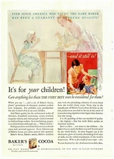1929 Baker's Cocoa Vintage Print Ad It's For You Children 