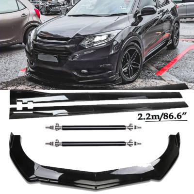 For Honda HRV HR-V Front Bumper Lip Spoiler Chin Splitter Glossy Black Body Kits