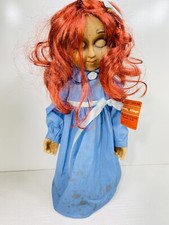 HALLOWEEN Animated CREEPY Haunted Girl Doll 18" Talks Moves Lights Up  video 