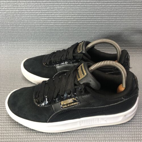 PUMA California Casual Sneakers Shoes Suede Leather Black  Womens Size 6.5 - Afbeelding 1 van 9
