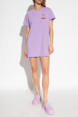 moschino t shirt dress women Moschino Teddy Bear-motif Cotton Women T-Shirt Dress