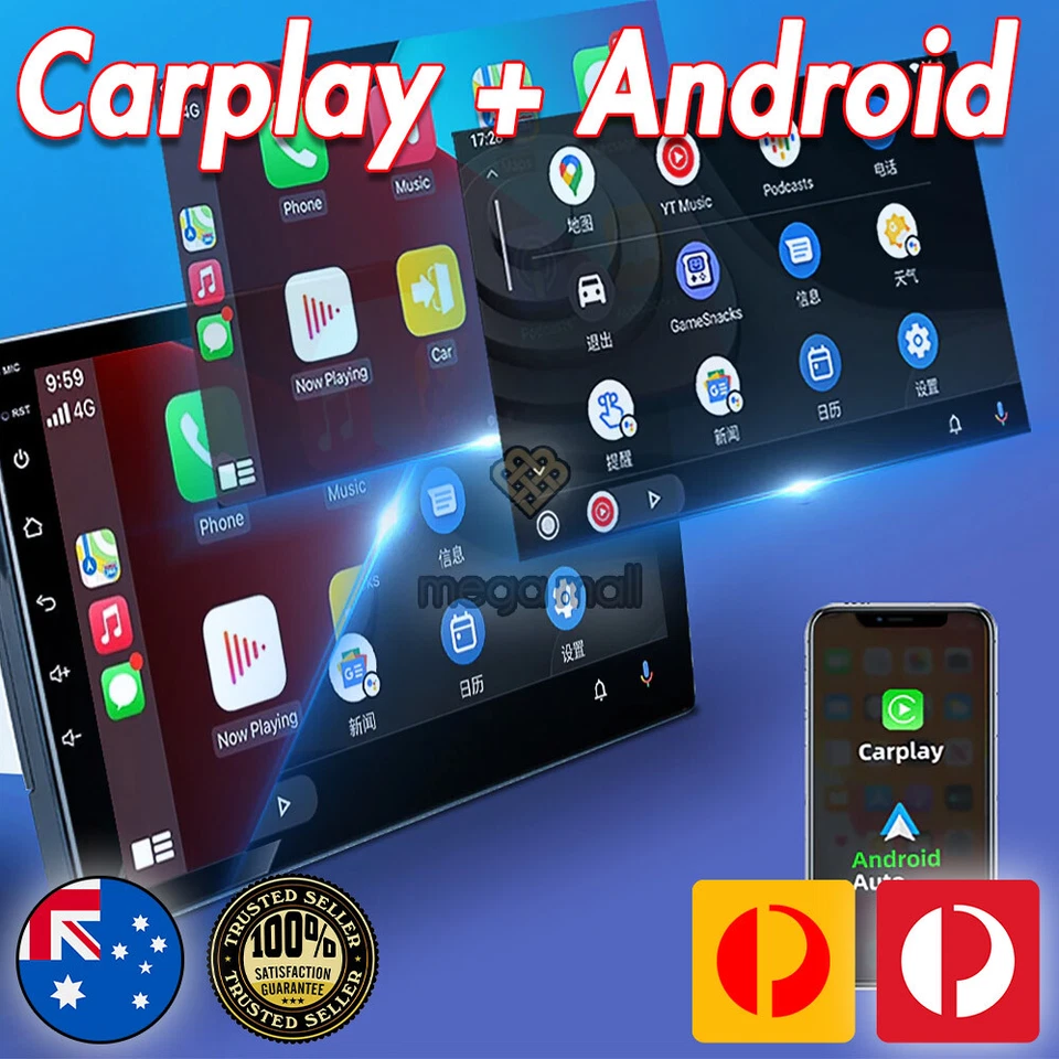 10" Car Play Car Stereo Radio Android Auto GPS Head Unit FM AM TouTube Handsfree - Image 2 of 4