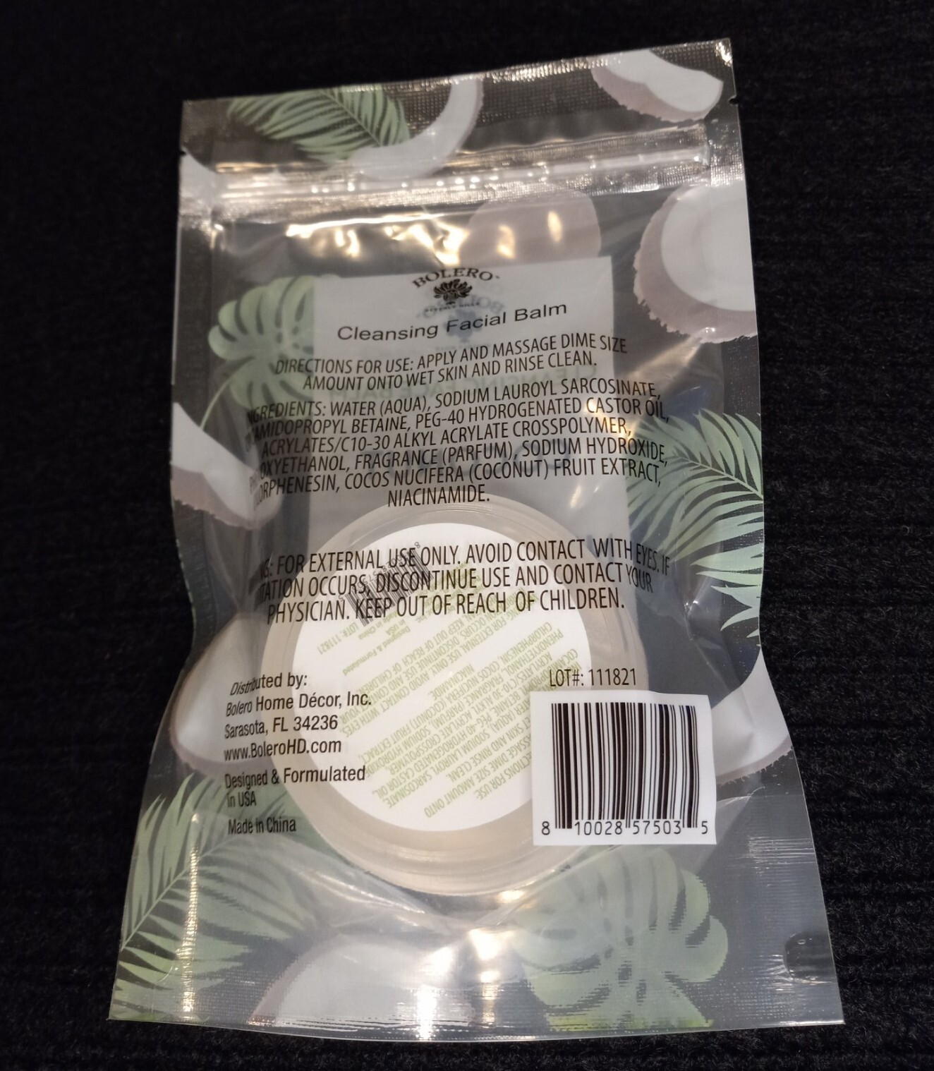 Bolero COCONUT + NIACINAMIDE Cleansing Face Makeup Remover Balm 1.7oz