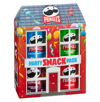 Pringles Party Snack Pack 4 Stück Weihnachten Cracker und knusprige Neuheit Geschenkbox