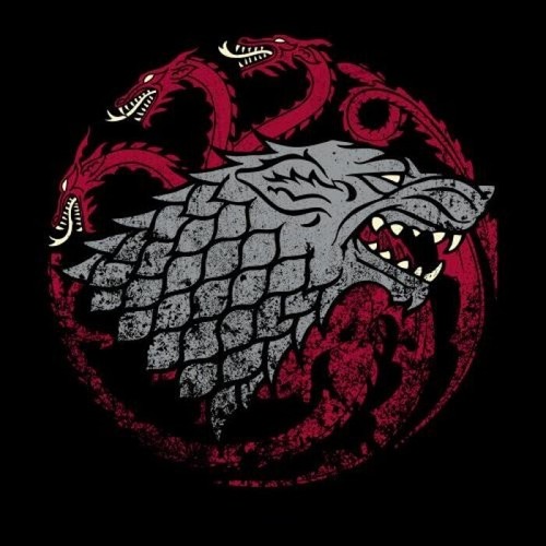 Game of Thrones Game of Thrones Black Stark & Targaryen Sigil Tee XXL