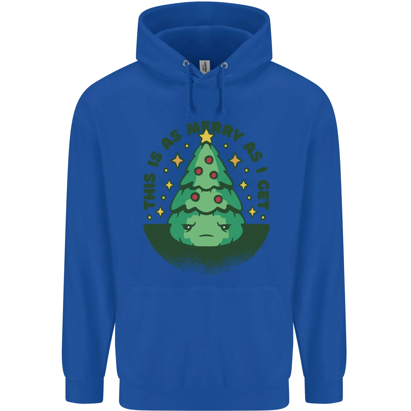 Bah Humbug Christmas Tree Mens Hoodie