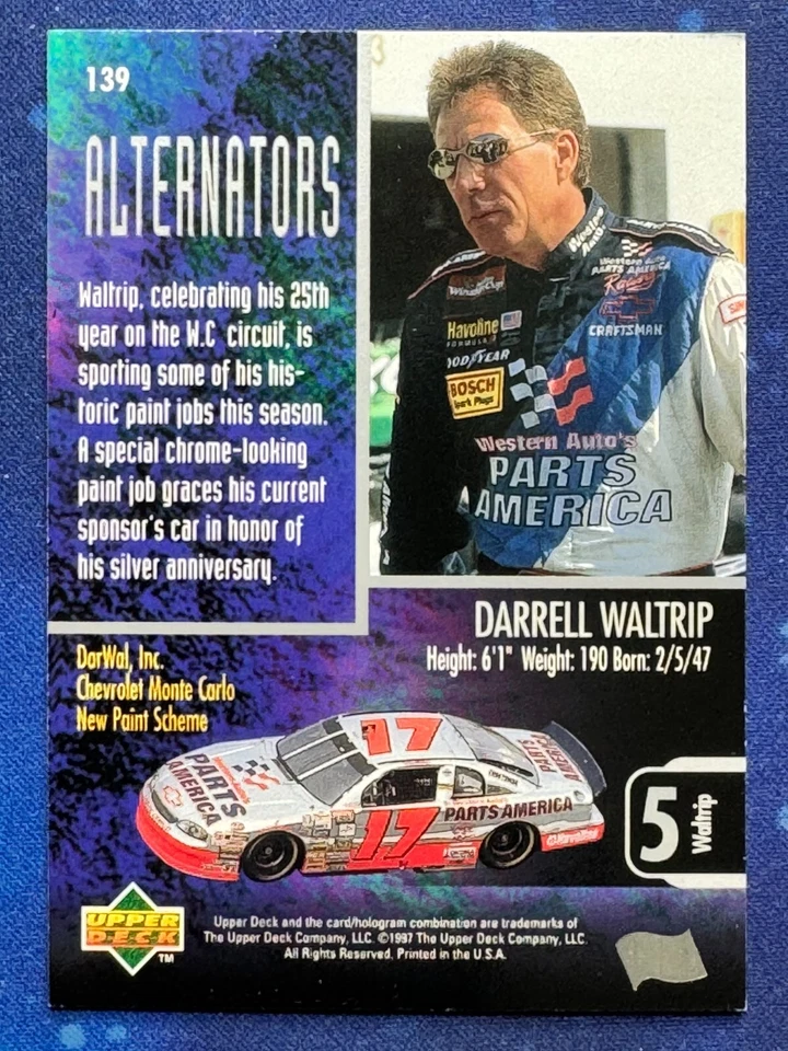 1997 Upper Deck Road to the Cup Alternators #139 Darrell Waltrip - Image 2 of 2