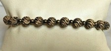 ITALIAN BI-COLORED 925 STERLING SILVER BALL LINKS BRACELET
