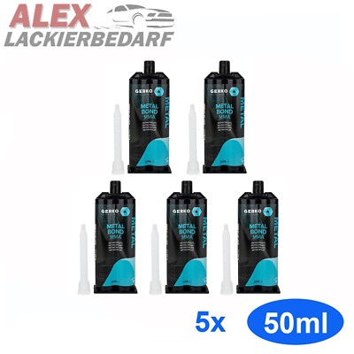 5x GERKO 2K MMA Metallkleber 50ml
