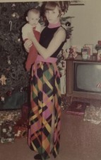 Vintage Multi-Color 60  s/70  s Polyester Dress/Hot Pants Suit Sz 8