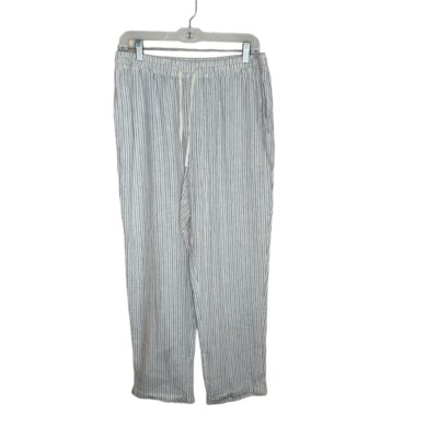 Rails Linden Pants Saybrook Stripe Size XL NWT Rayon Linen Blend White