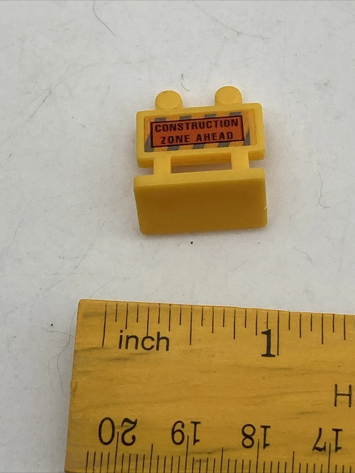 Vtg Micro Machines Construction Zone Ahead  Sign Playset Part - Image 2 of 4