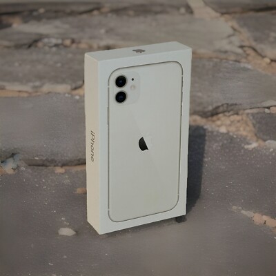 128GB White Apple Iphone 11 - BOX ONLY With Sticker And Pin Only Box NO PHONE