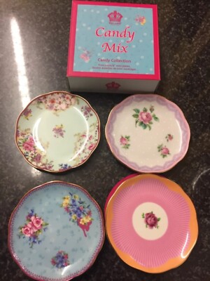 Royal Albert Candy Mix Collection Mini Teller Box 4 Diam 4'' sehr selten!