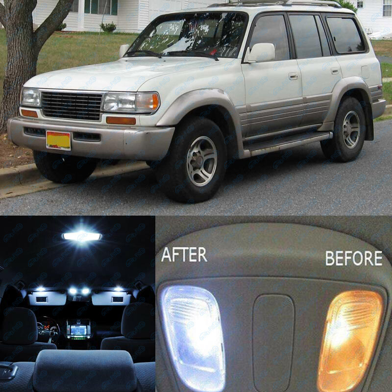 8x White Interior LED Light Package For 1990-1997 Toyota Land