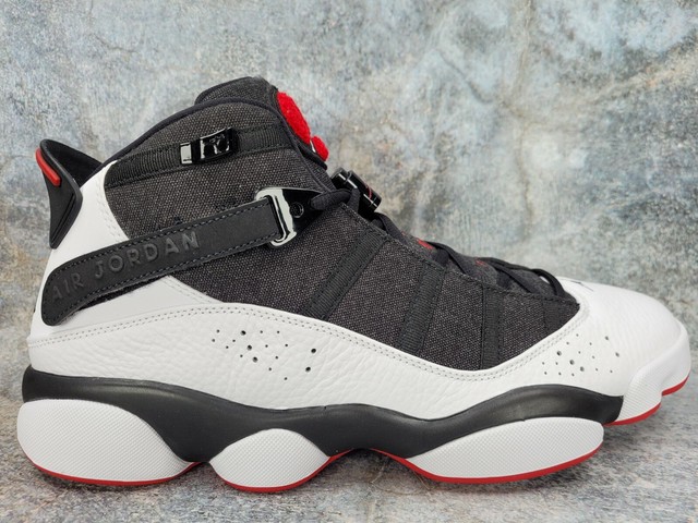 jordan 6 rings black white gym red