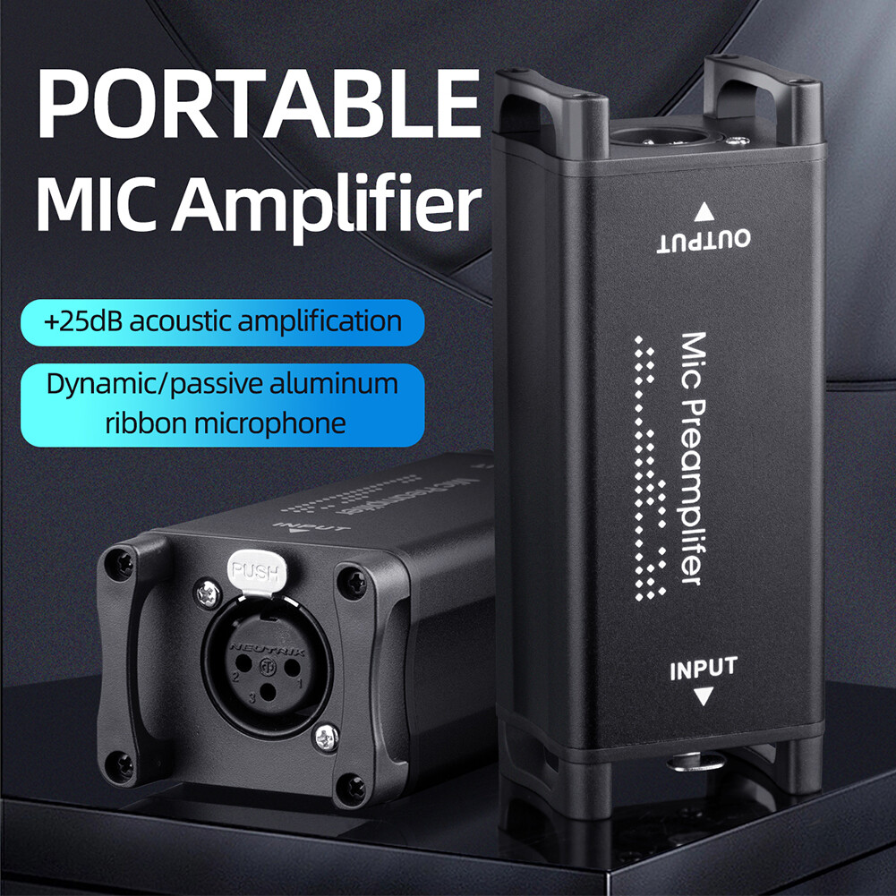 Mic Booster Preamplifier Portable Mic Preamplifier for Studio (With