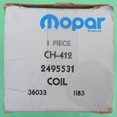 NOS MOPAR 1956-74 IGNITION COIL P/N 2495531 12 VOLT ALL