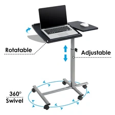 Costway Angle réglable & Hauteur Rolling Bureau Ordinateur portable Stand sur la table de canapé