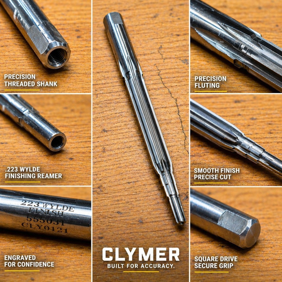 Clymer 223 Wylde Finish Reamer Gunsmith Rifle Chamber Tool 555031
