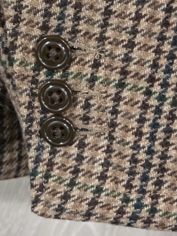 FLINT & TINDER Shooting Blazer Men's S Multicolor Wool Blend Surgeon's Cuffs - Image 4 of 4