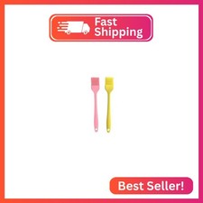 Silicone brush, Oil Brush for BBQ Kitchen Cooking Baking and Grilling 2 PCS,yel