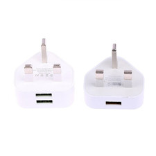 UK 3 Pin Wall Charger Adapter Universal Travel Plug with 1/2 USB Ports
