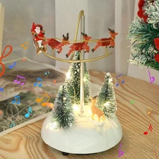 Musical Christmas Village with Spinning Train Deer - Pre-Lit Artificial Christma