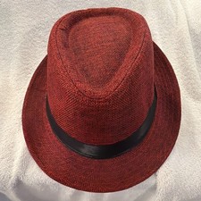 Maroon Fedora Hat Excellent Condition S/M 22 Inch Circumference Size 7