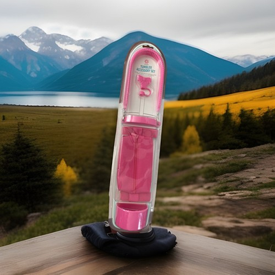 #ad Target Bullseye Stanley Case Strap Tumbler Straw Topper Cover Pink Accessory Set $15.00