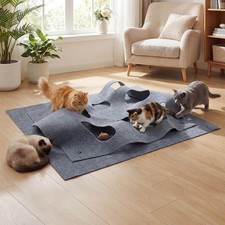 48  x 36  Interactive Foldable Cat Tunnel with Pet Accessory, 8 Funny Cat Holes