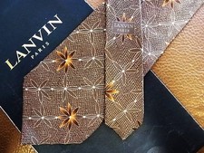 LANVIN Luxury Necktie Tie Ties Mens Unisex ALL SILK 100 Multicolor Gorgeous L125
