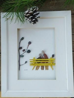 Family Pebble Art Framed, Family Christmas Gift,Anniversary Present