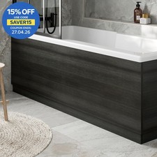 Modern Bathroom 1700mm Front Side Bath Panel 16mm MFC Charcoal Grey Easy Cut
