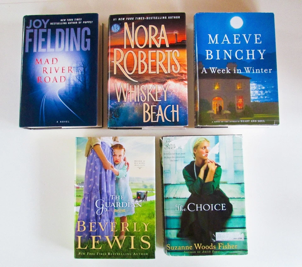 Lot of 5, Women's Fiction Large Print Novels, Modern Popular Authors, Genre Mix Foto 2 de 4