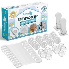 42 Pack Safety Baby Proofing Kit x10 Cabinet Drawer Locks, x10 Corner Gua...