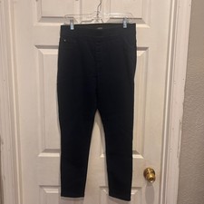 Curve Appeal Womens Dark Blue High Rise Elastic Waist Skinny Pull On Jeans Sz M