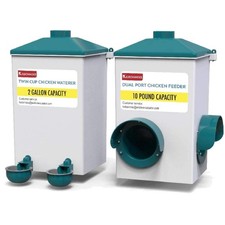 Effortless Chicken Care: 2 Gallon Automatic Waterer  No-Waste Feeder Set