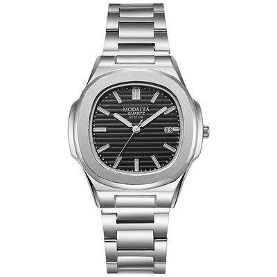 Luxury Men's Quartz Watch Big Dial Luminous Hands Waterproof Wristwatch