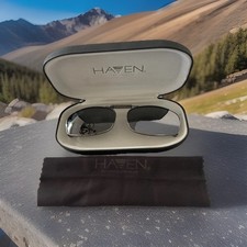 Haven Unisex Fit Over Clip-On Rimless Sunglasses w/Hard Case  Cleaning Cloth