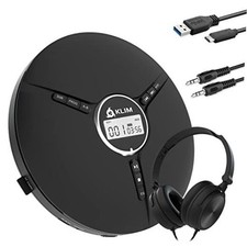 Discman Portable CD Player with Headphones, Built-in Battery - New Black