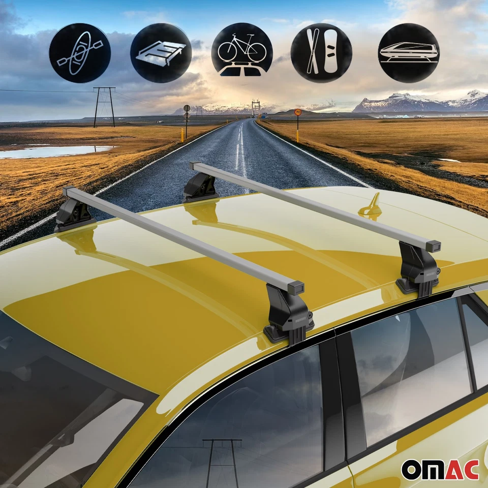 Barras transversales de techo lisas portaequipajes para Chevrolet Volt 2011-2015 gris Foto 3 de 4