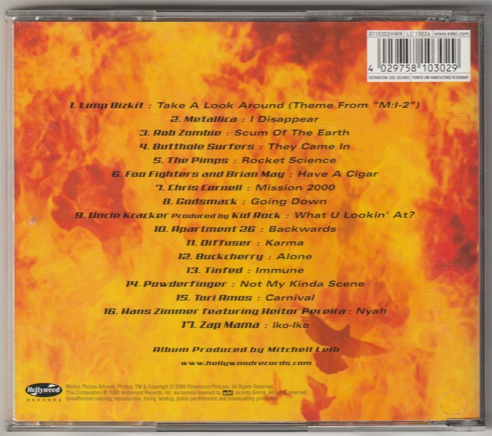 ✪ MISSION:IMPOSSIBLE 2, Hollywood Records/Paramount Pictures 2000 CD NEUW TOP NM - Bild 2 von 3