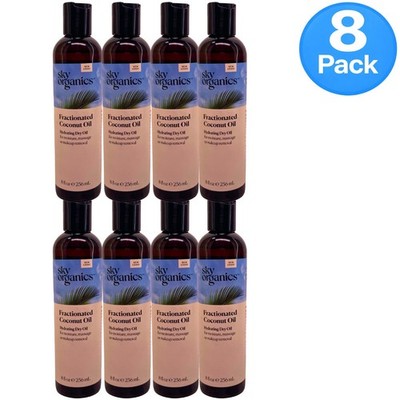 Sky Organics Fractionated Coconut Oil Hydrating Dry Oil Body Massage 8oz 8 Pack