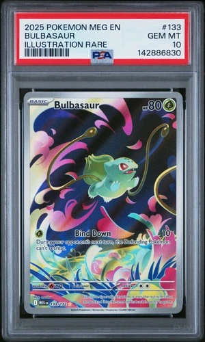 2025 POKEMON MEG EN-MEGA EVOLUTION ILLUSTRATION RARE #133 BULBASAUR PSA 10