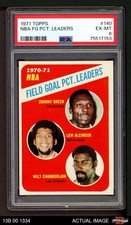 1971 Topps #140 Johnny Green NBA Field Goal Pct Leaders PSA 6 - EX/MT