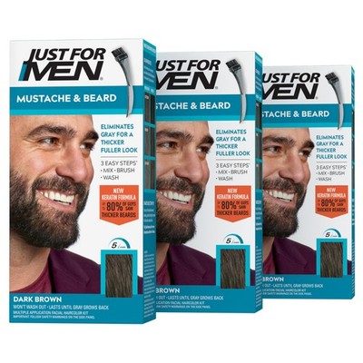 Mustache & Beard, Beard Dye for Men with Brush Included, With Keratin Biotin ...