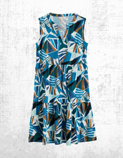 Womens Seasalt Sleeveless Bodliva Jersey Midi Dress Sail Oil Paints Marks