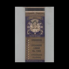 Matchbook Cover BPOE Elks Club 1392 Sycamore IL #5